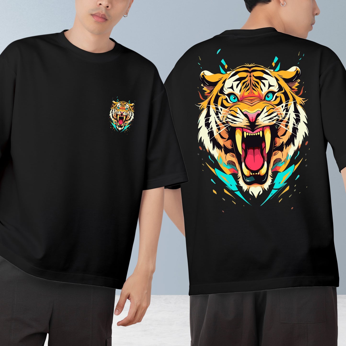 Lion Men's Cotton Graphic Print Oversized T-Shirt - ShopOnCliQ