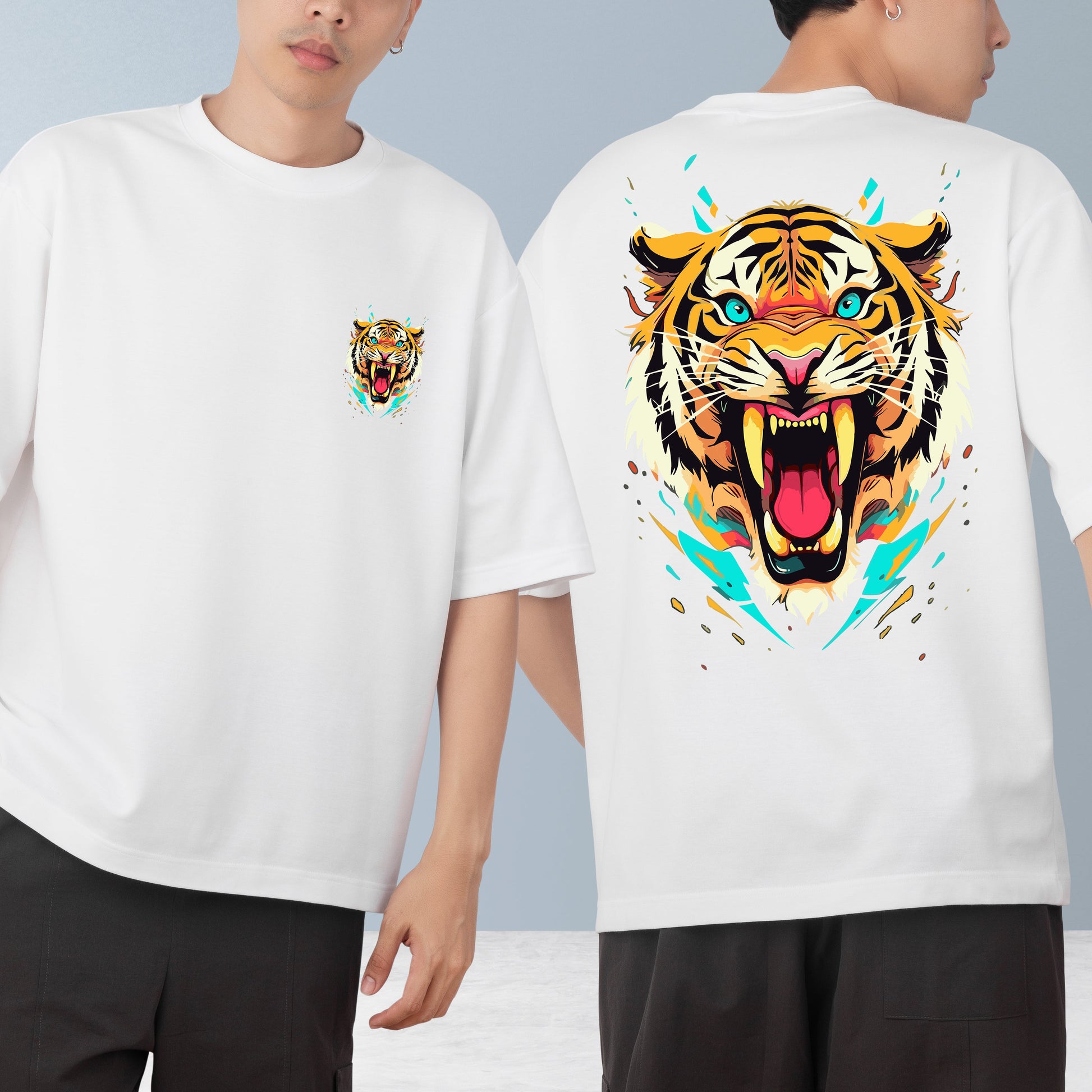 Lion Men's Cotton Graphic Print Oversized T-Shirt ShopOnCliQ