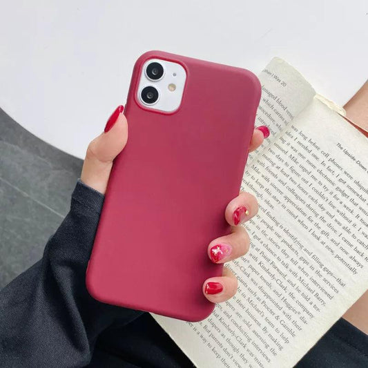 Liquid Silicon Case For iPhone(Marsala) - ShopOnCliQ