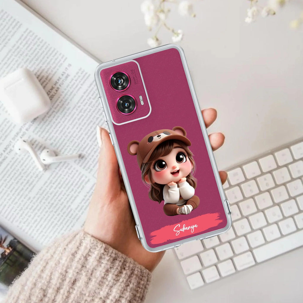 Little Girl Customize Anti Yellow Case For Motorola G85 5G