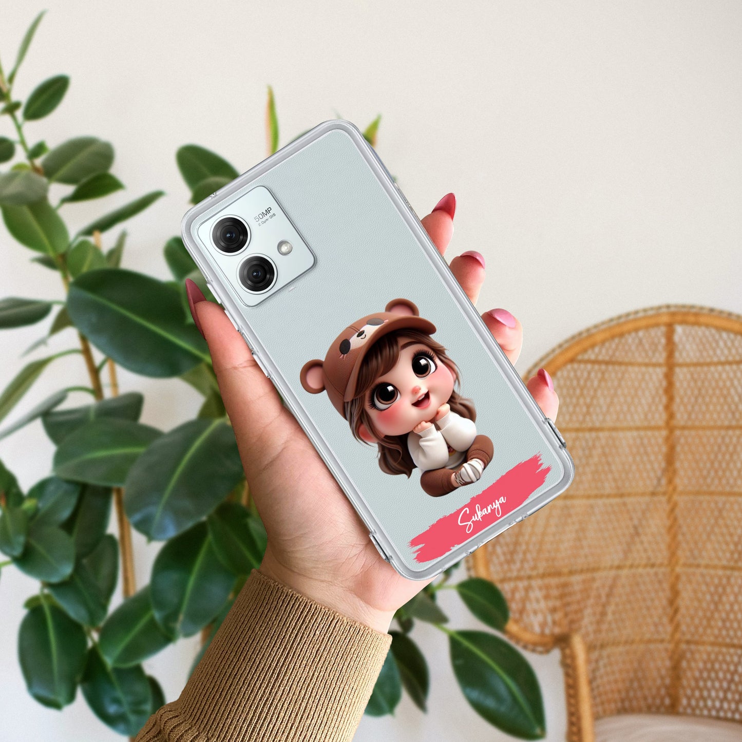 Little Girl Customize Transparent Silicon Case For Motorola ShopOnCliQ