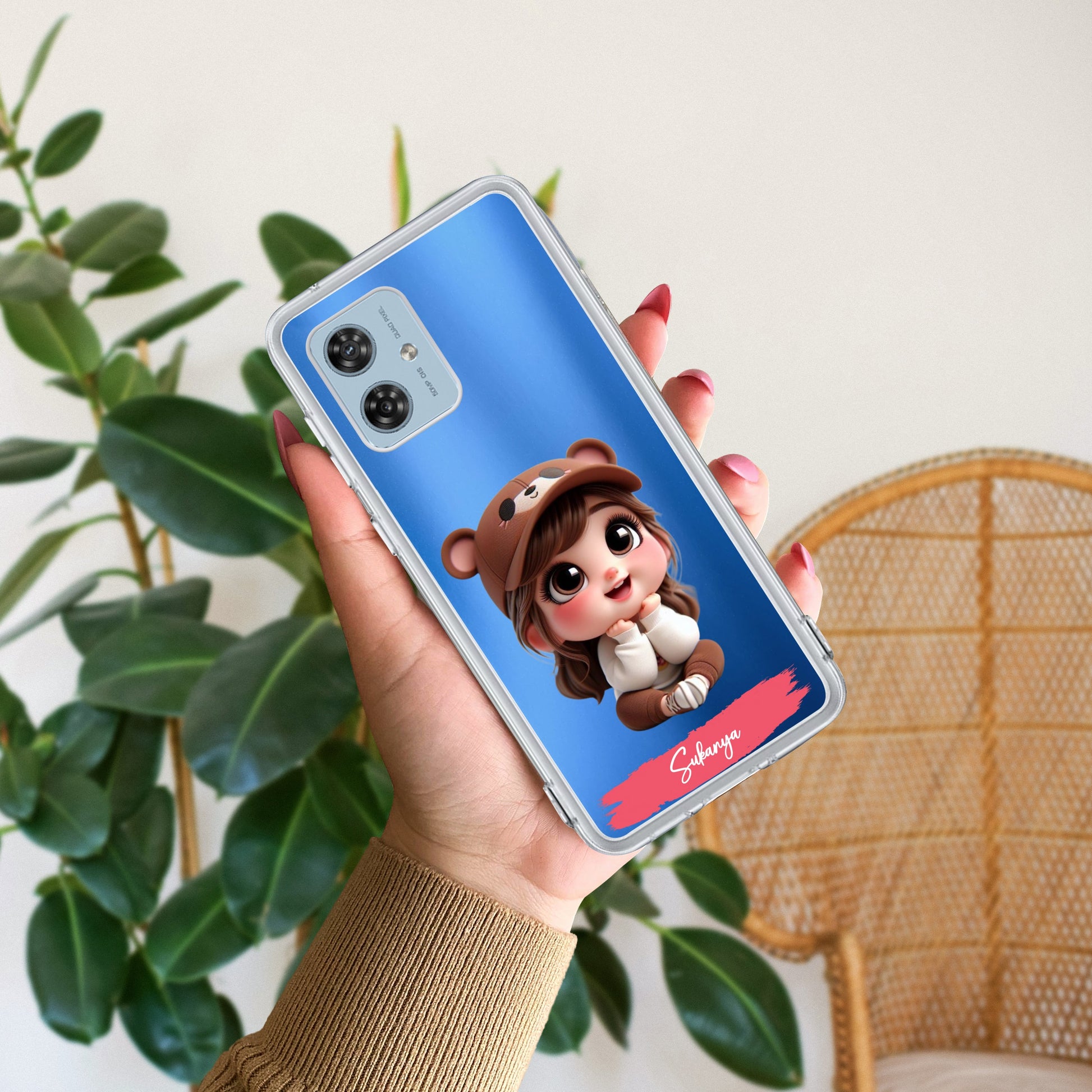 Little Girl Customize Transparent Silicon Case For Motorola ShopOnCliQ