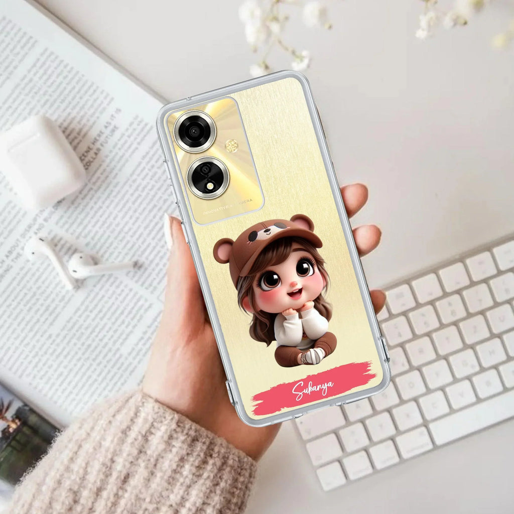 Little Girl Customize Anti Yellow Case For Oppo A59 5G