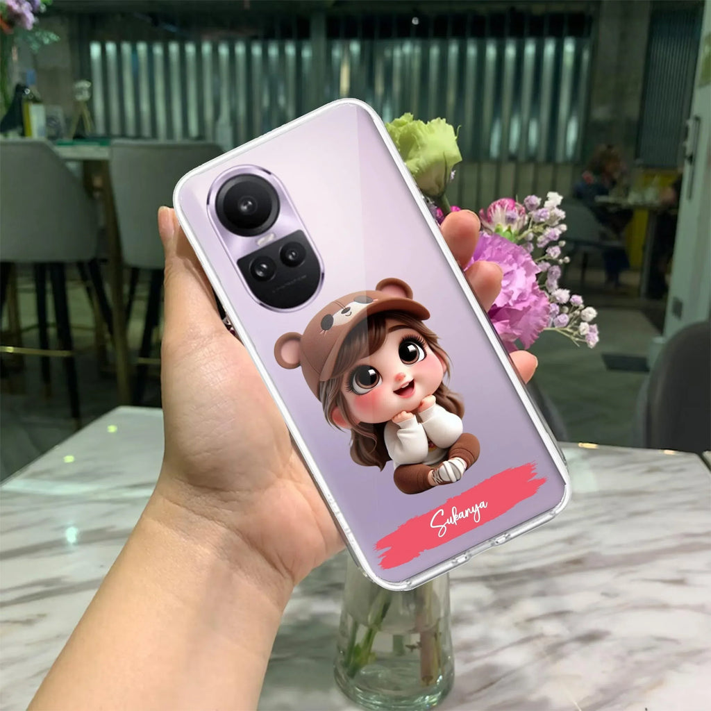 Little Girl Customize Transparent Silicon Case For Oppo Reno 10 5G