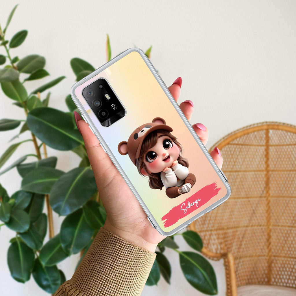 Little Girl Customize Anti Yellow Case For Oppo F19 Pro Plus