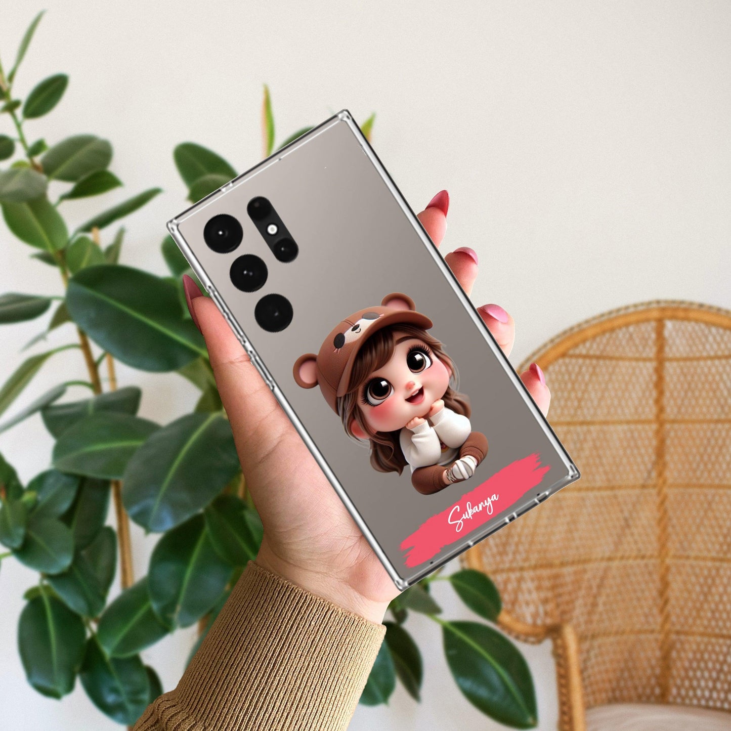 Little Girl Customize Transparent Silicon Case For Samsung