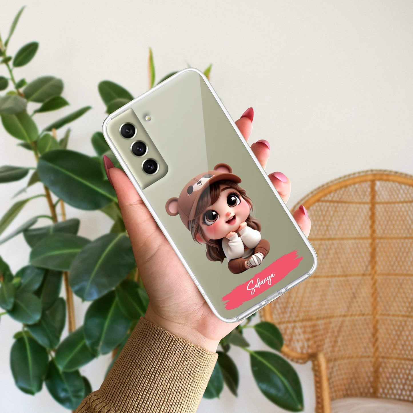 Little Girl Customize Transparent Silicon Case For Samsung