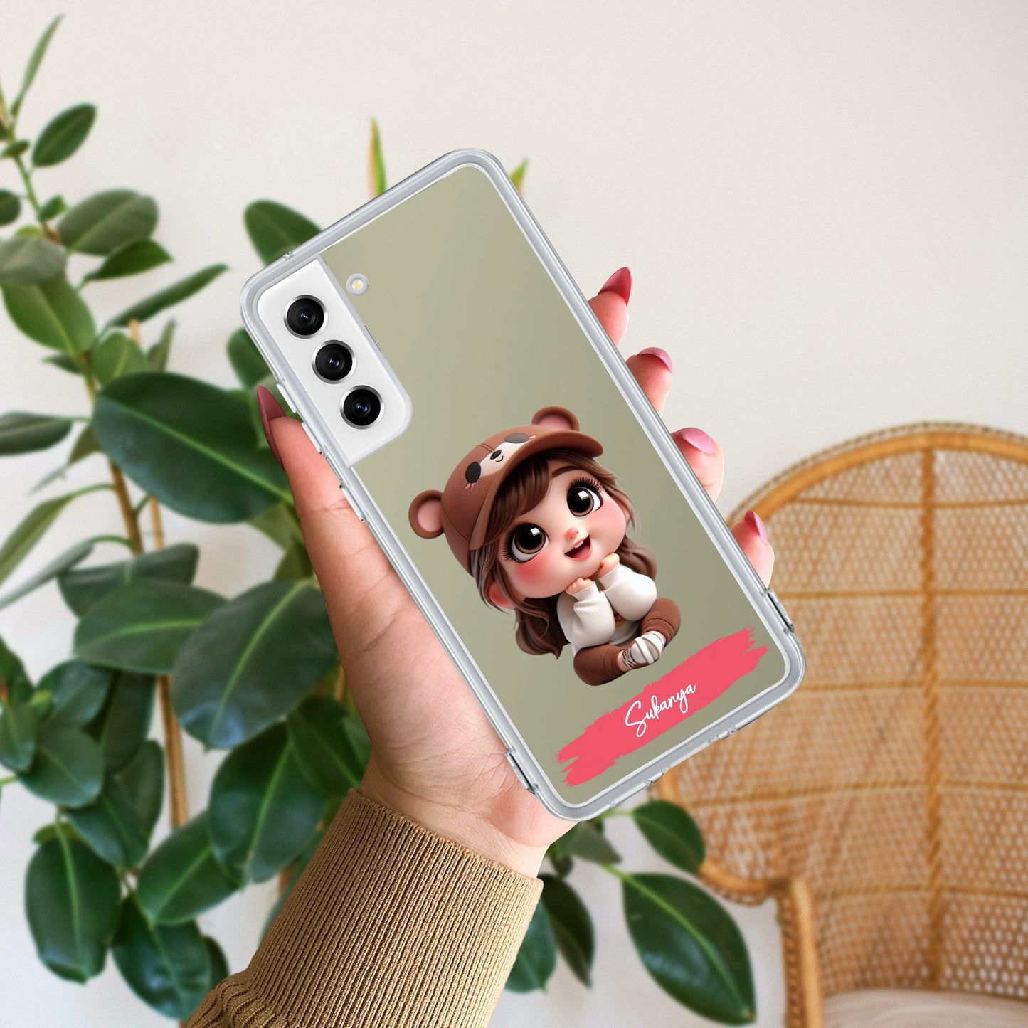 Little Girl Customize Transparent Silicon Case For Samsung