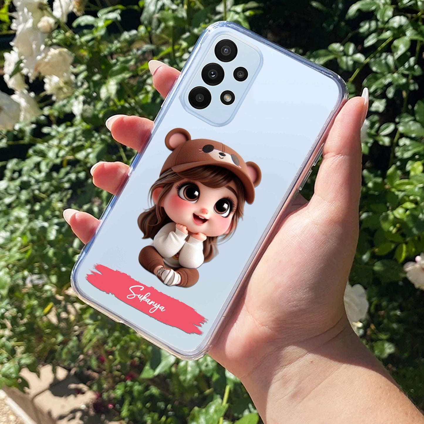 Little Girl Customize Transparent Silicon Case For Samsung