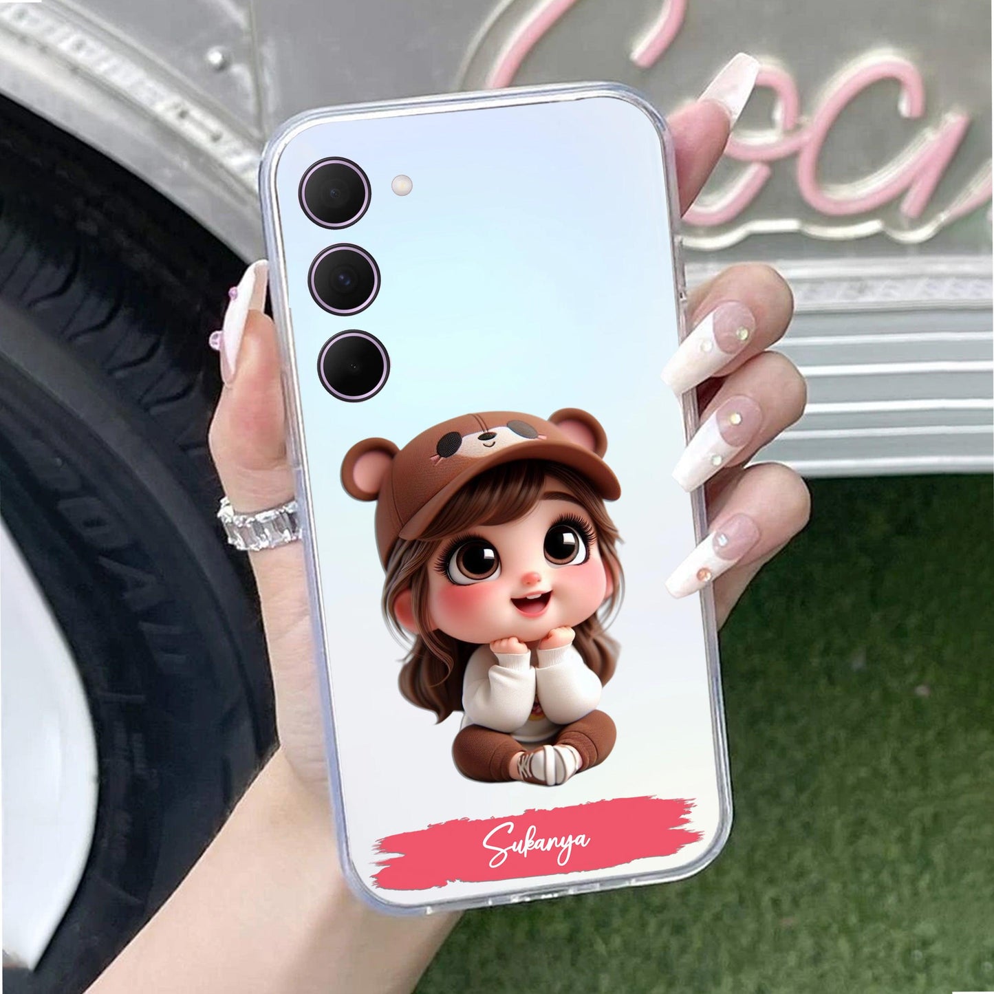 Little Girl Customize Transparent Silicon Case For Samsung
