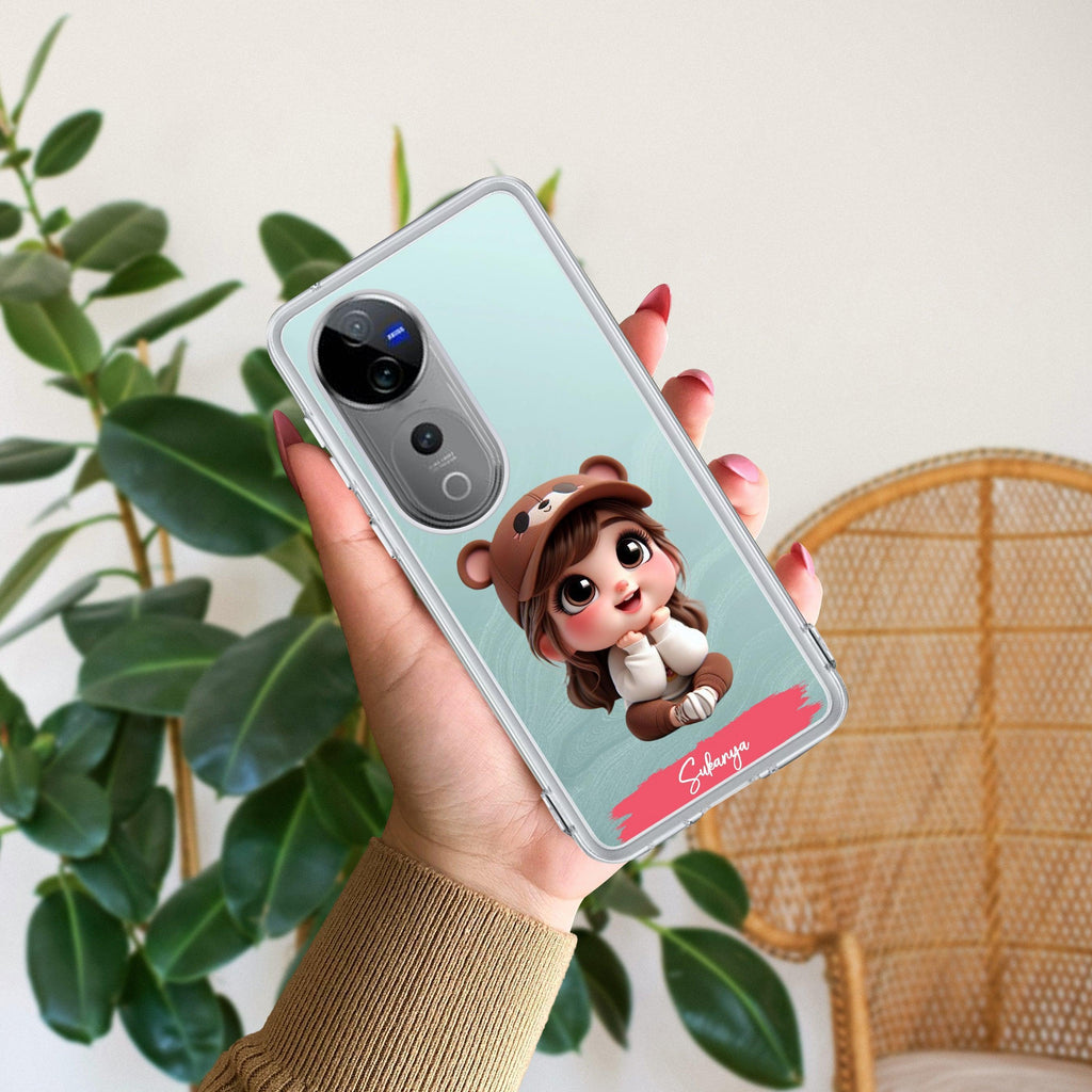 Little Girl Customize Transparent Silicon Case For Vivo V30e 5G