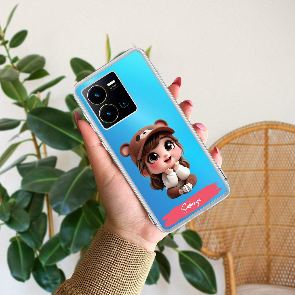 Little Girl Customize Transparent Silicon Case For Vivo Y35