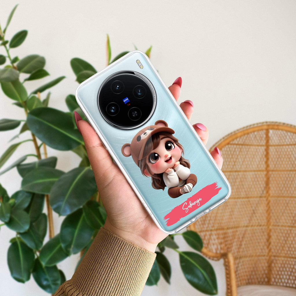 Little Girl Customize Transparent Silicon Case For Vivo Y16