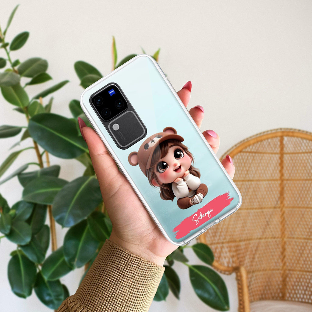 Little Girl Customize Transparent Silicon Case For Vivo T2x 5G