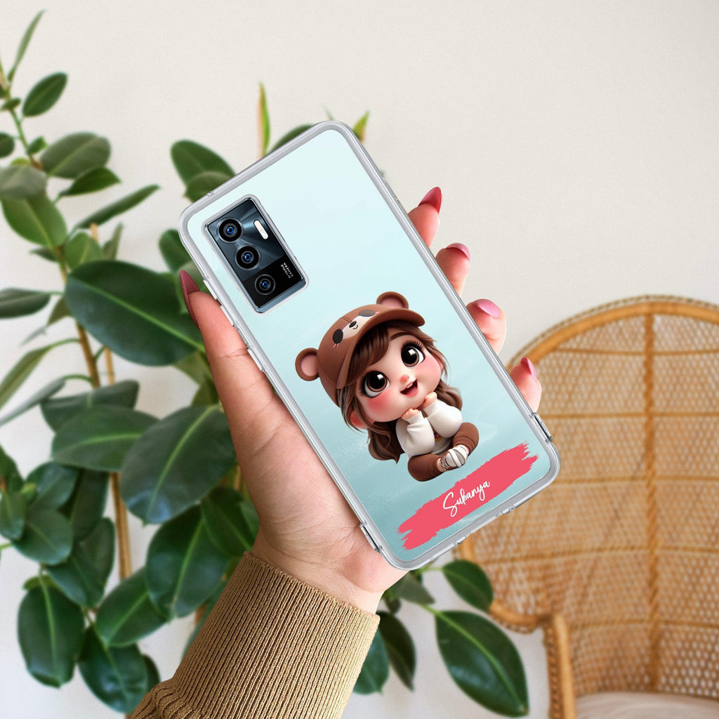 Little Girl Customize Transparent Silicon Case For Vivo V25