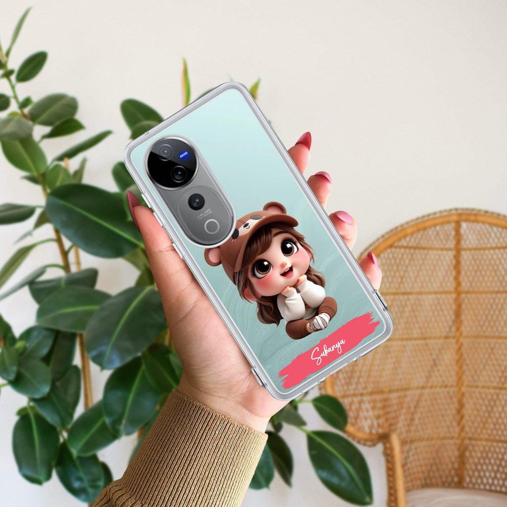 Little Girl Customize Transparent Silicon Case For Vivo T1 5G