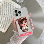 Little Girl Customize Transparent Silicon Case For iPhone 15 Plus