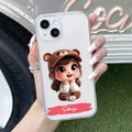 Little Girl Customize Transparent Silicon Case For iPhone 14