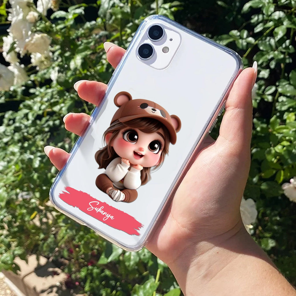 Little Girl Customize Transparent Silicon Case For iPhone 13 Pro Max