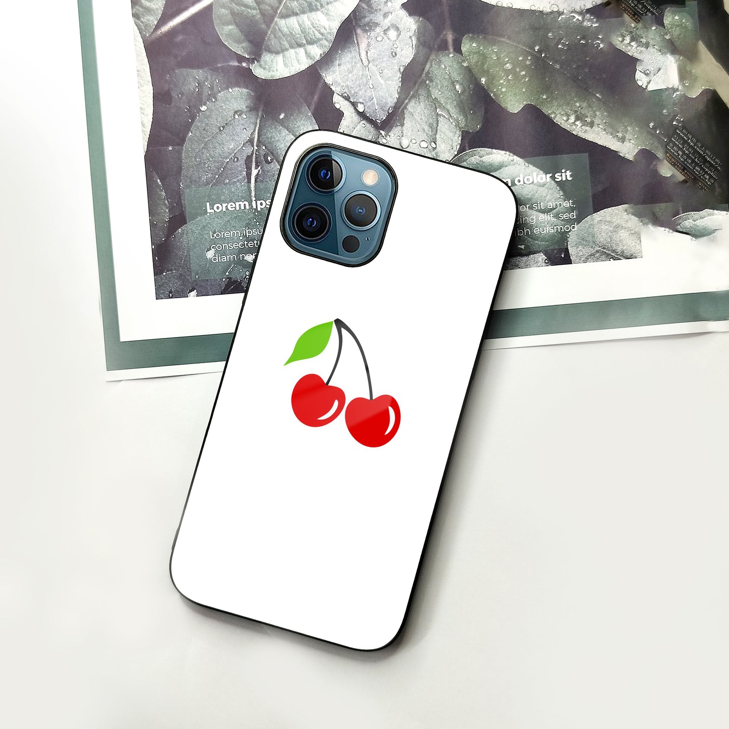 Cherry Glass Case Cover For iPhone