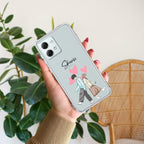 Love Couple Customize Transparent Silicon Case For Motorola G85 5G
