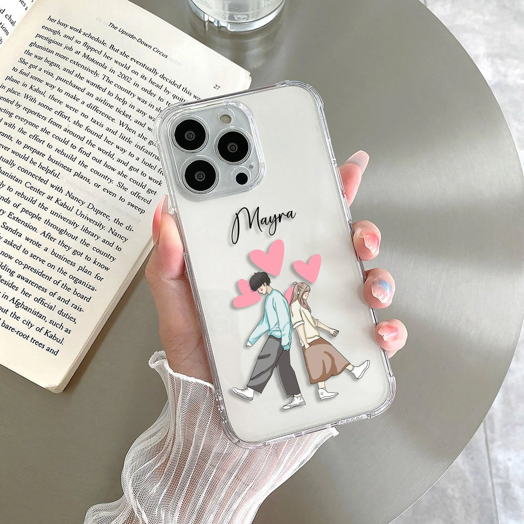 Love Couple Customize Transparent Silicon Case For Motorola Edge 50 Fusion 5G