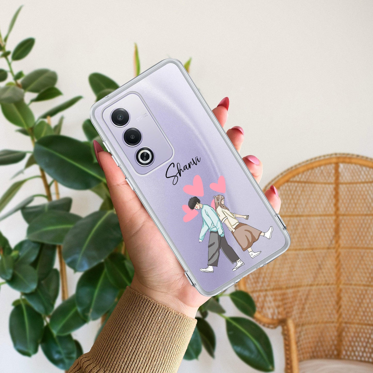 Love Couple Customize Transparent Silicon Case For Oppo