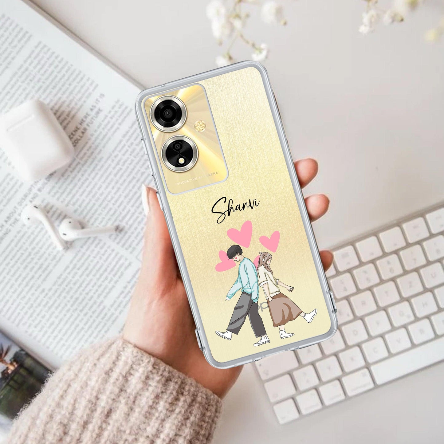Love Couple Customize Transparent Silicon Case For Oppo