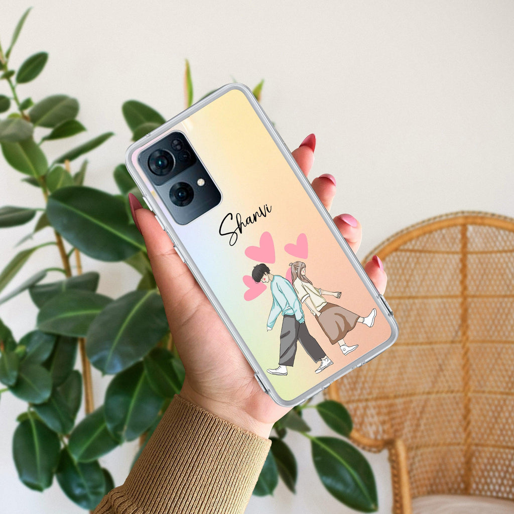 Love Couple Customize Anti Yellow Case For Oppo Reno 7 Pro 5G