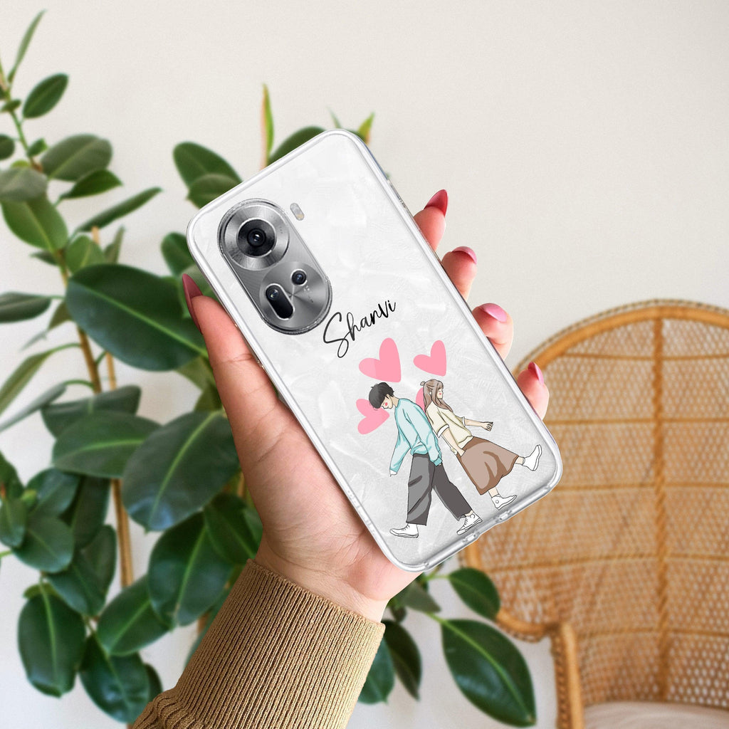 Love Couple Customize Anti Yellow Case For Oppo Reno 11 5G