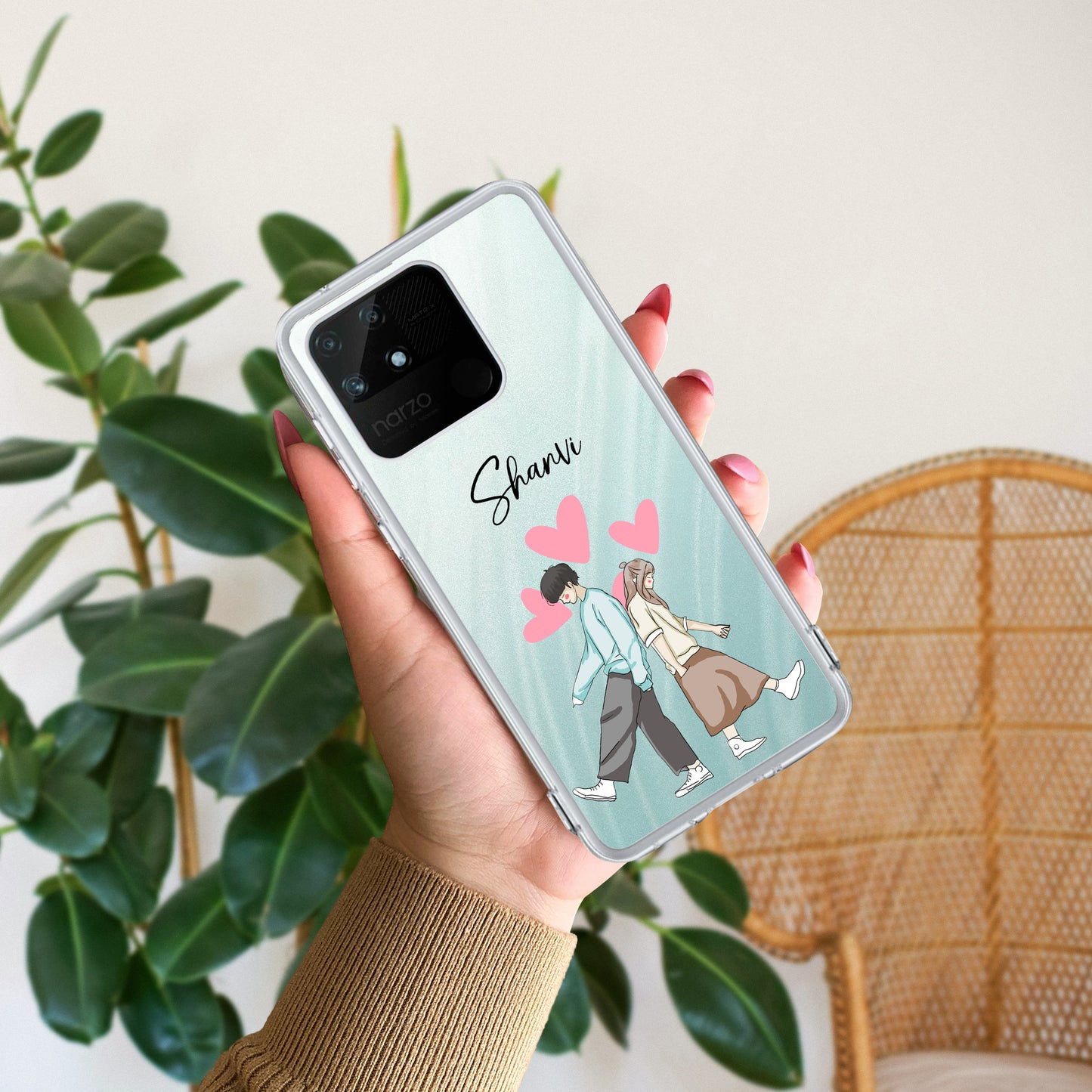 Love Couple Customize Transparent Silicon Case For Realme/Narzo - ShopOnCliQ