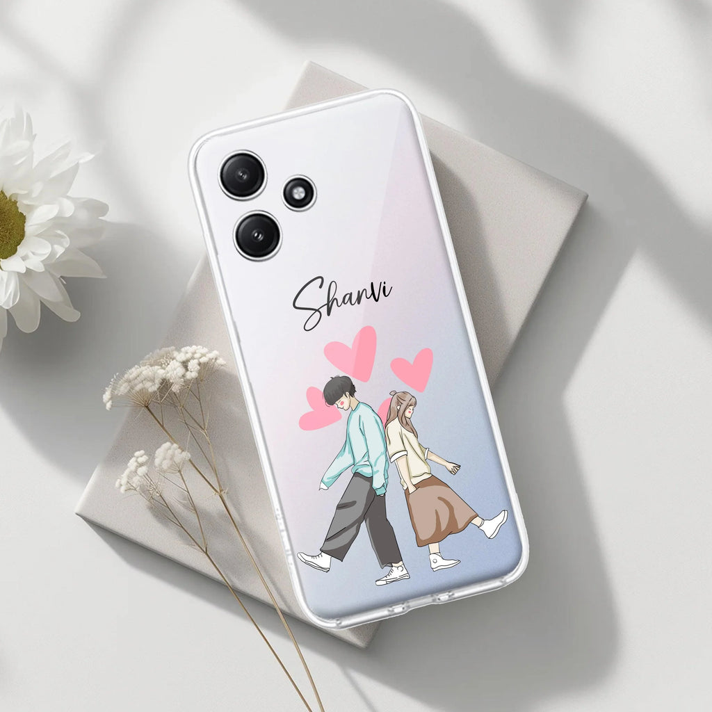 Love Couple Customize Transparent Silicon Case For Redmi Note 13 Pro 5G