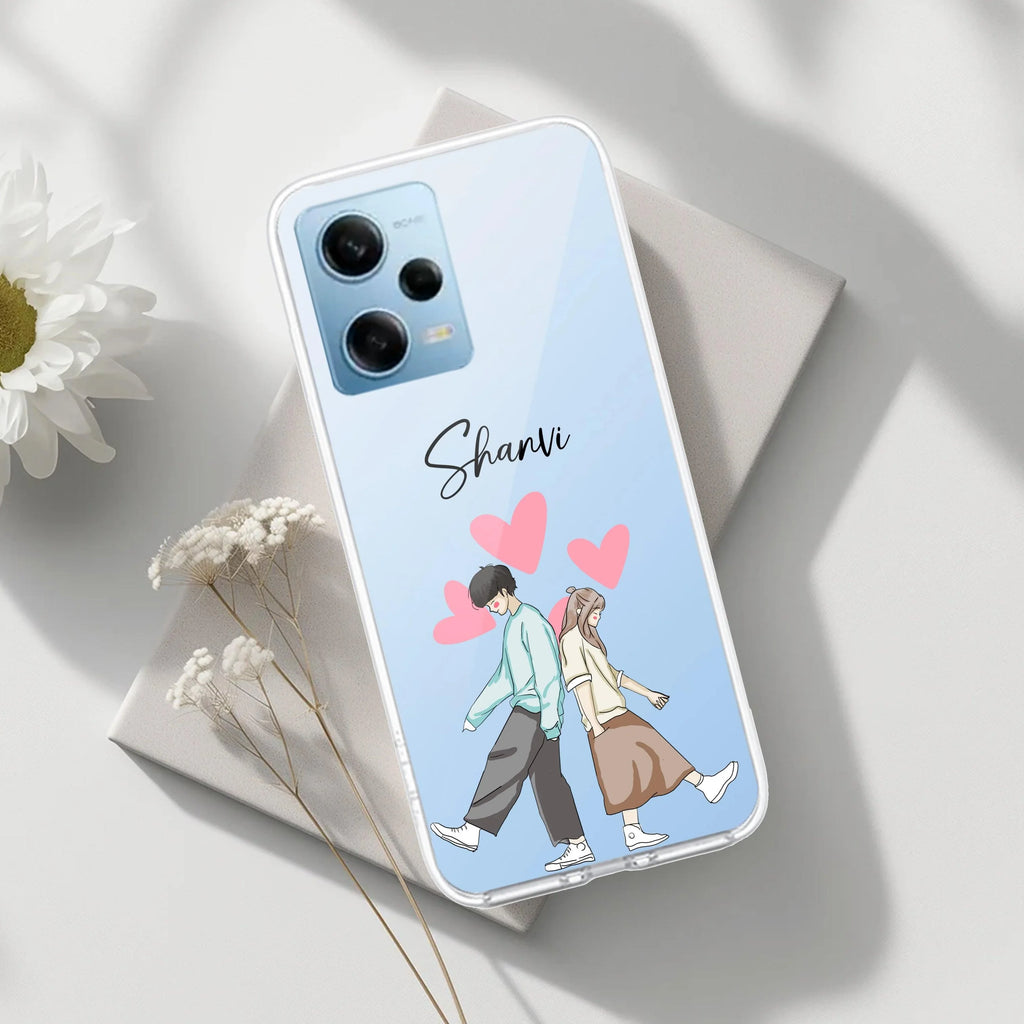 Love Couple Customize Transparent Silicon Case For Redmi Note 14 5G