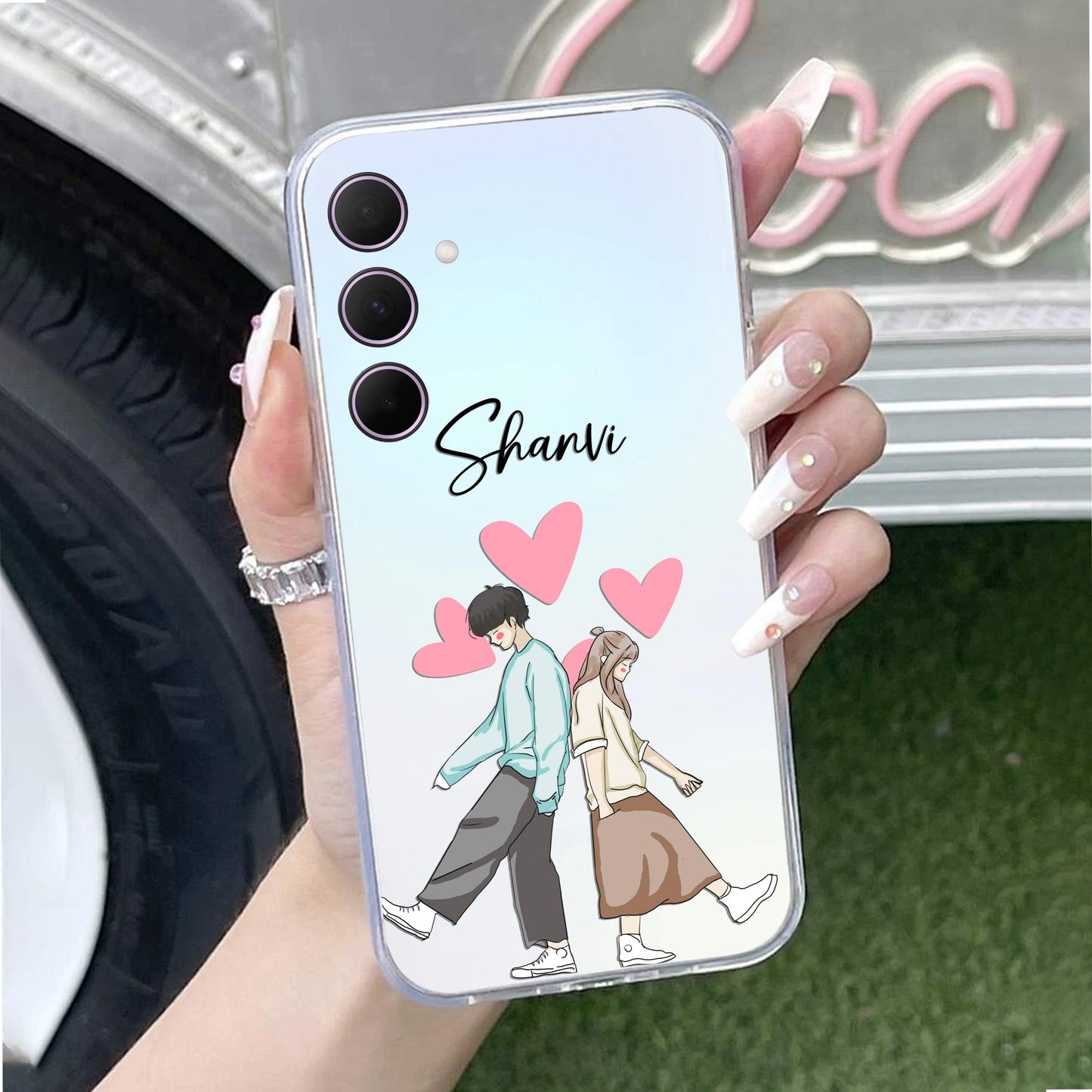 Love Couple Customize Transparent Silicon Case For Samsung