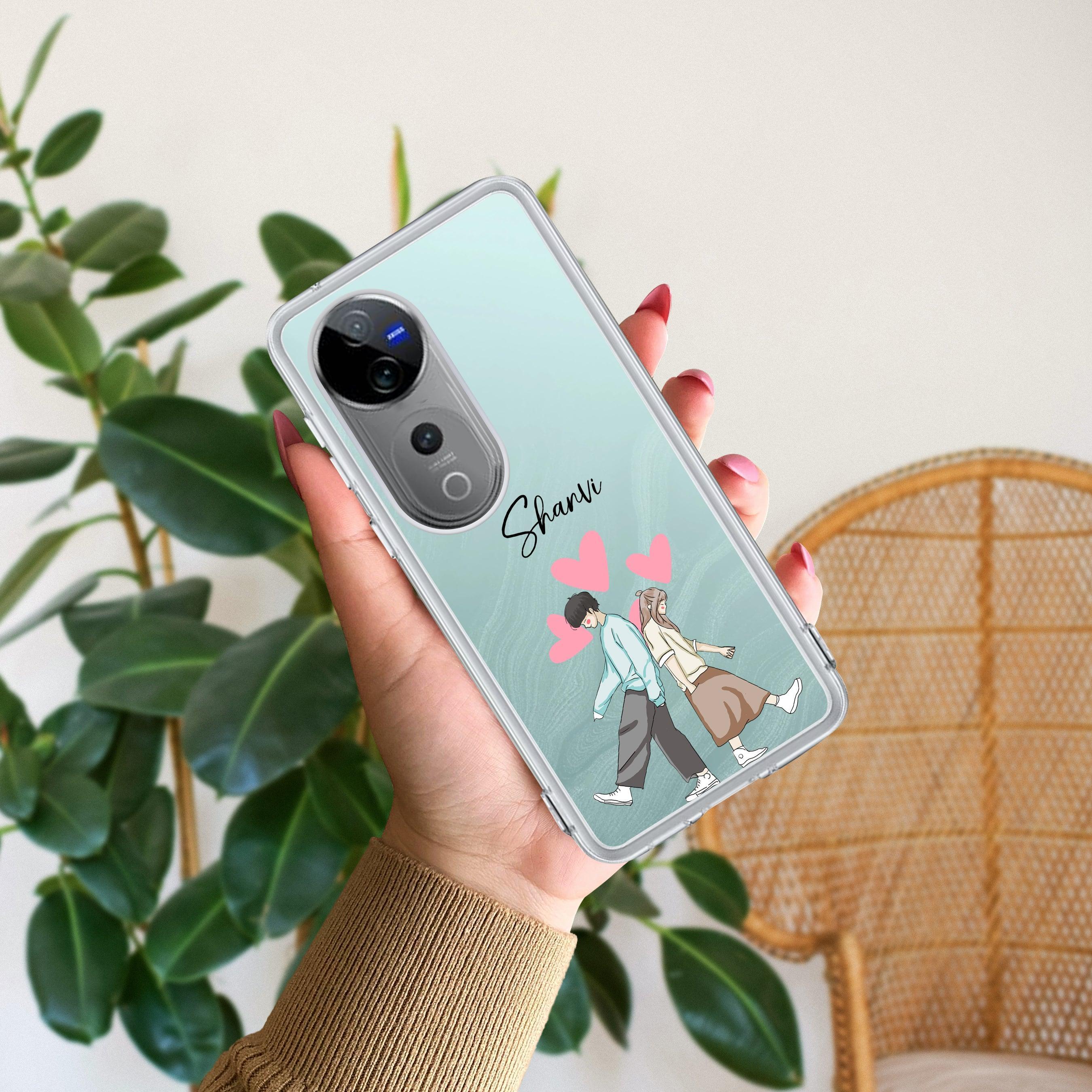 Love Couple Customize Transparent Silicon Case For Vivo - ShopOnCliQ