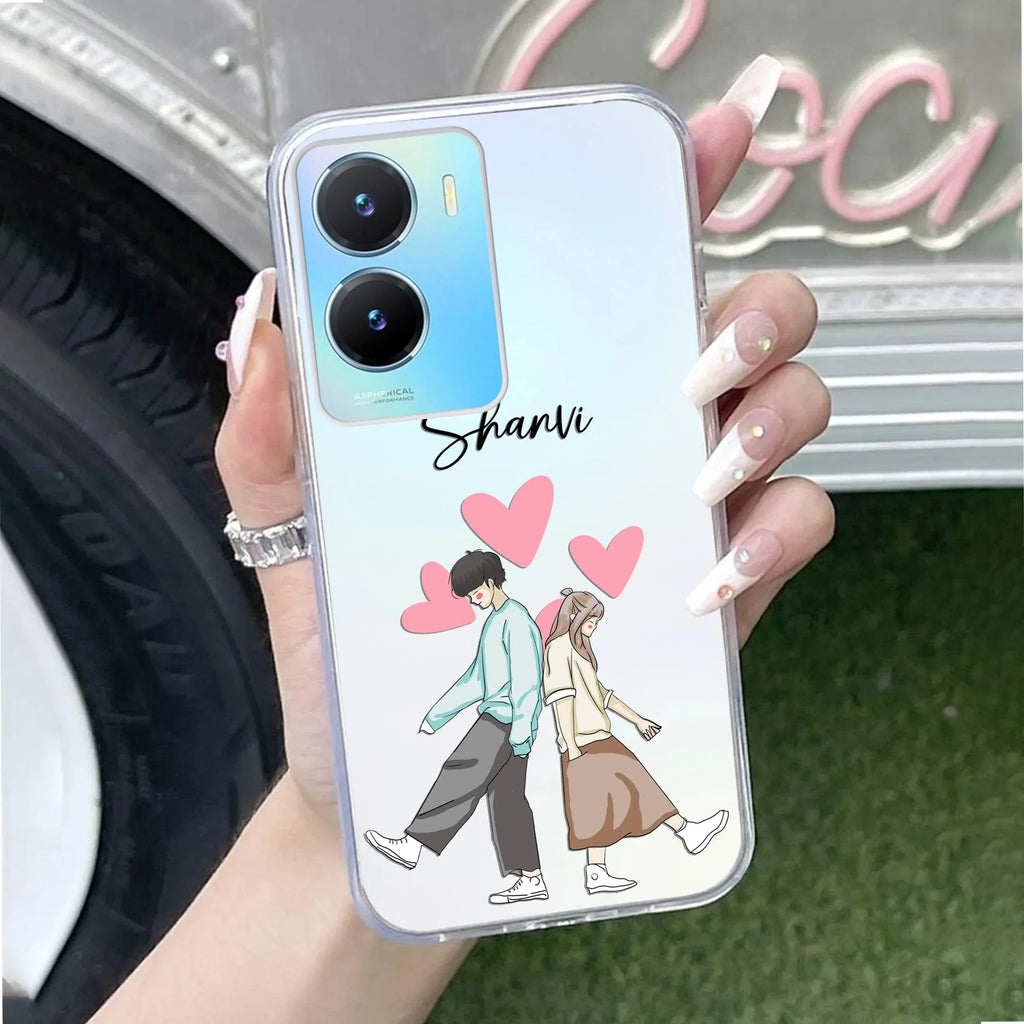 Love Couple Customize Transparent Silicon Case For Vivo Y16
