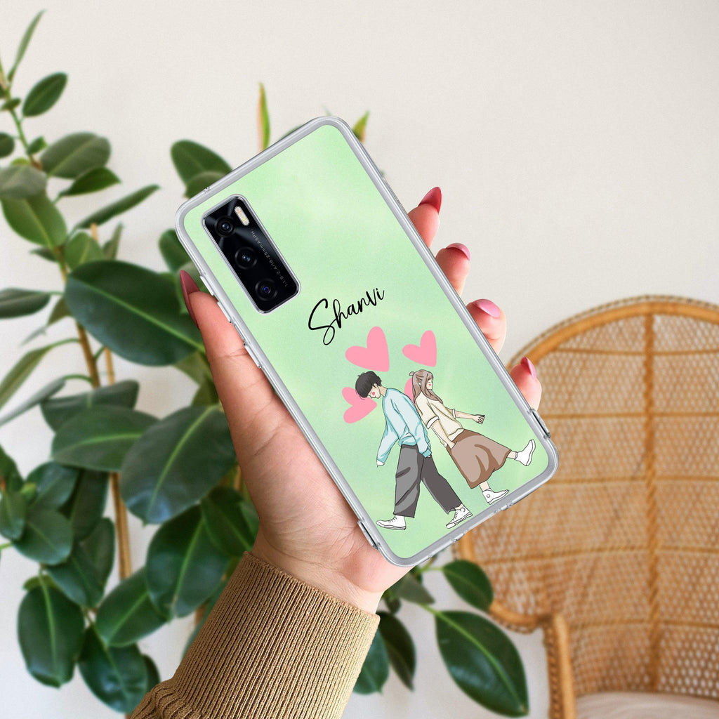 Love Couple Customize Transparent Silicon Case For Vivo V21e 5G