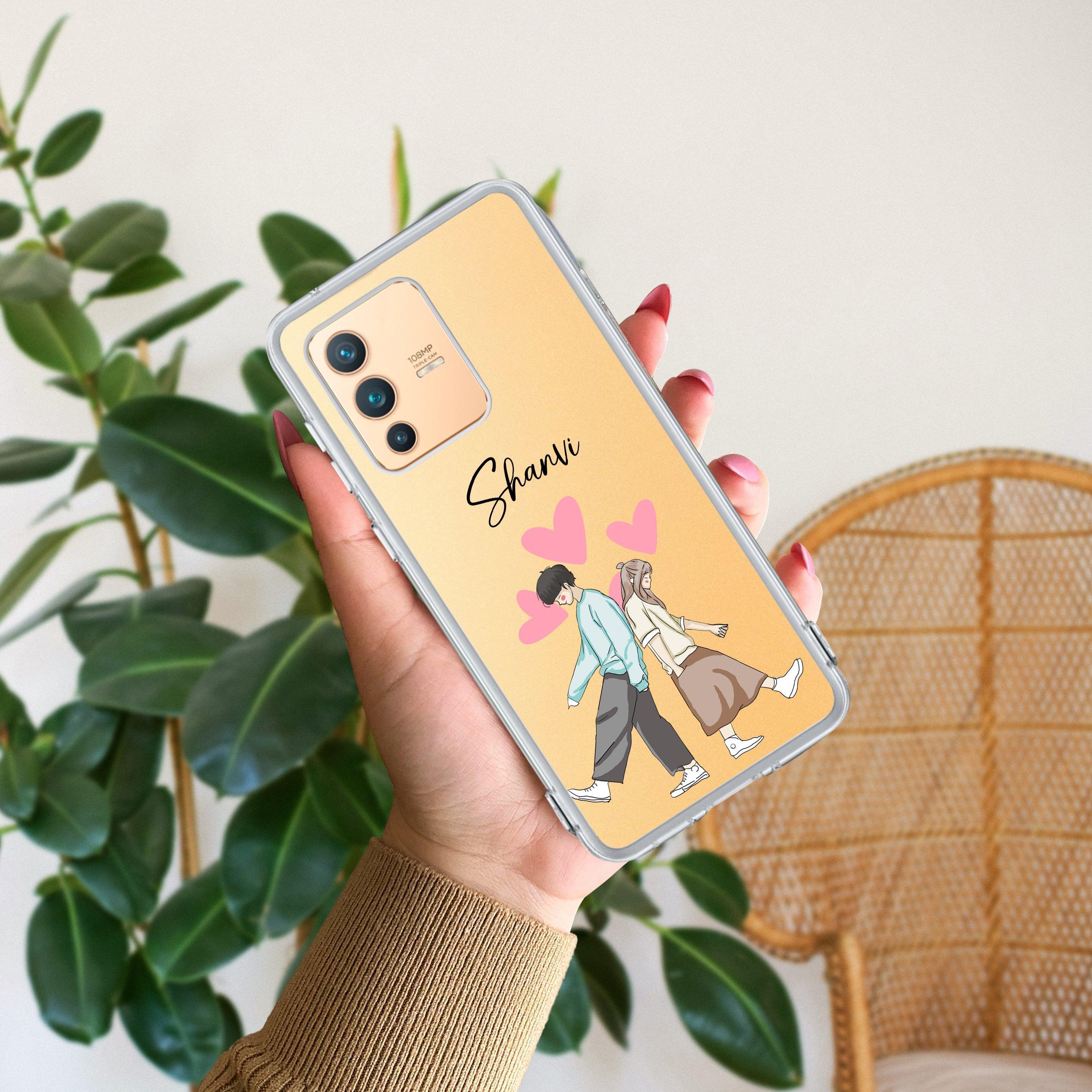 Love Couple Customize Transparent Silicon Case For Vivo - ShopOnCliQ