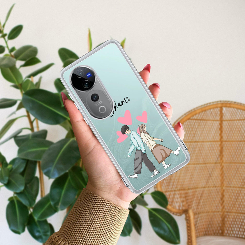 Love Couple Customize Transparent Silicon Case For Vivo T1 5G