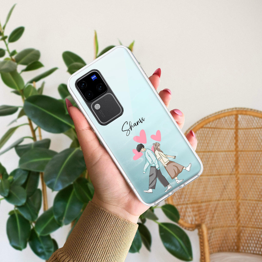Love Couple Customize Transparent Silicon Case For Vivo T2 Pro 5G