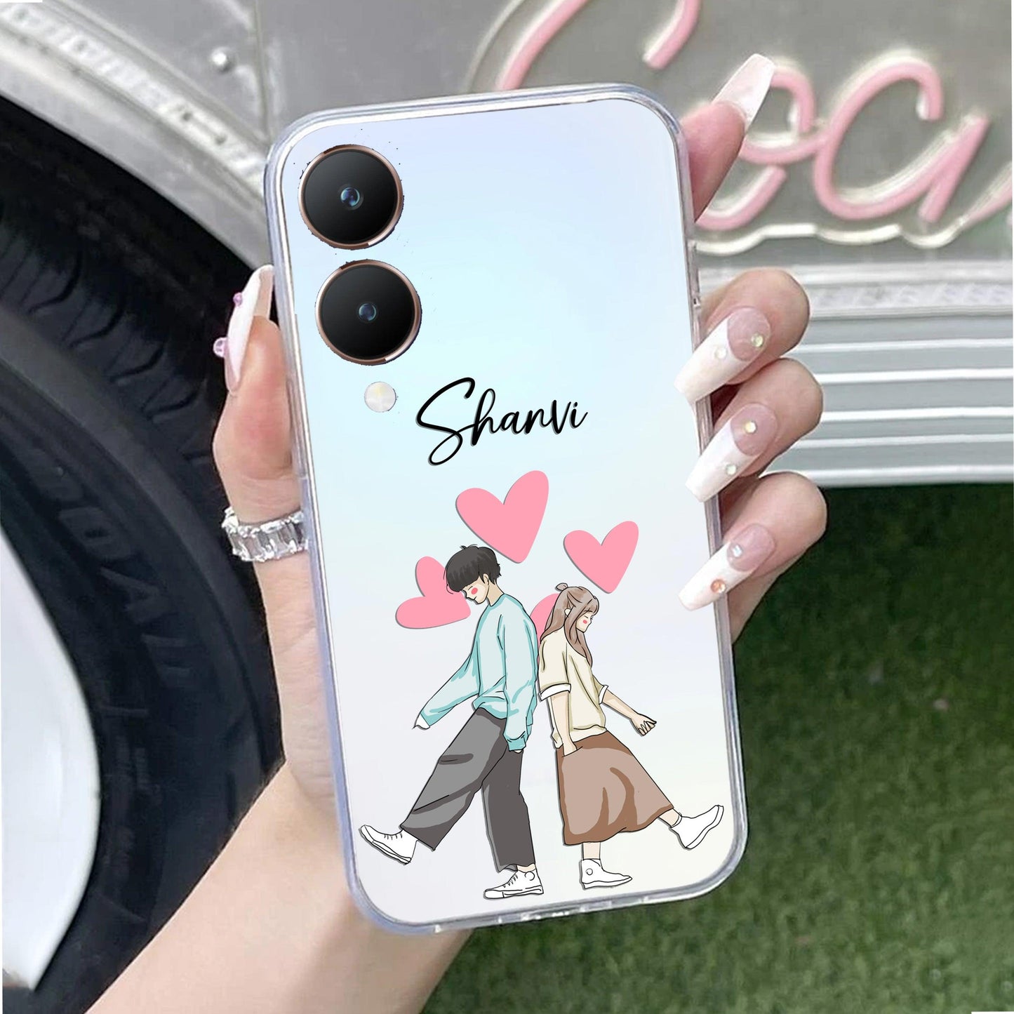 Love Couple Customize Transparent Silicon Case For Vivo