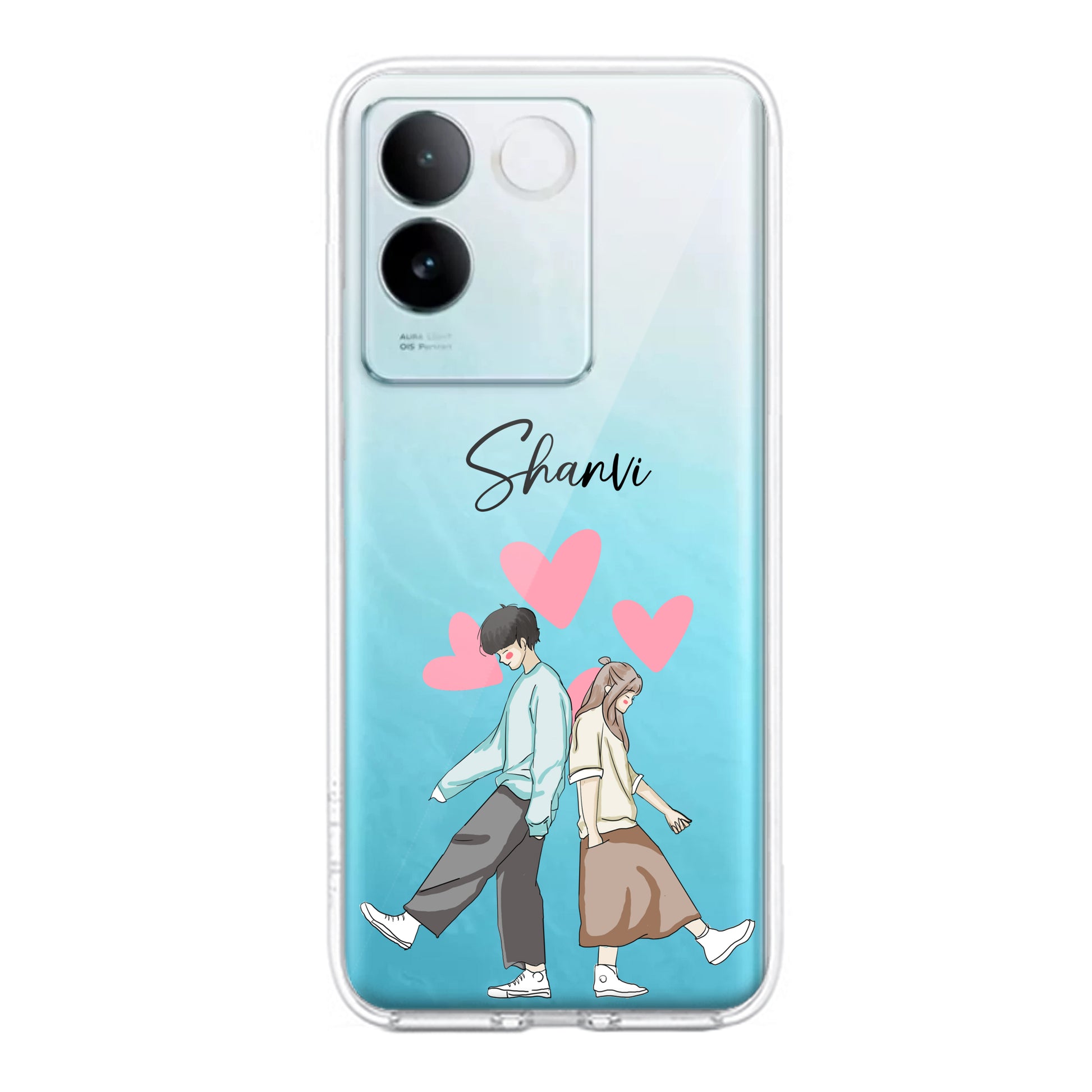 Love Couple Customize Transparent Silicon Case For iQOO ShopOnCliQ