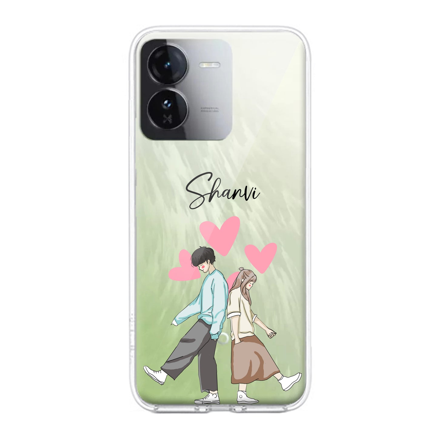 Love Couple Customize Transparent Silicon Case For iQOO ShopOnCliQ