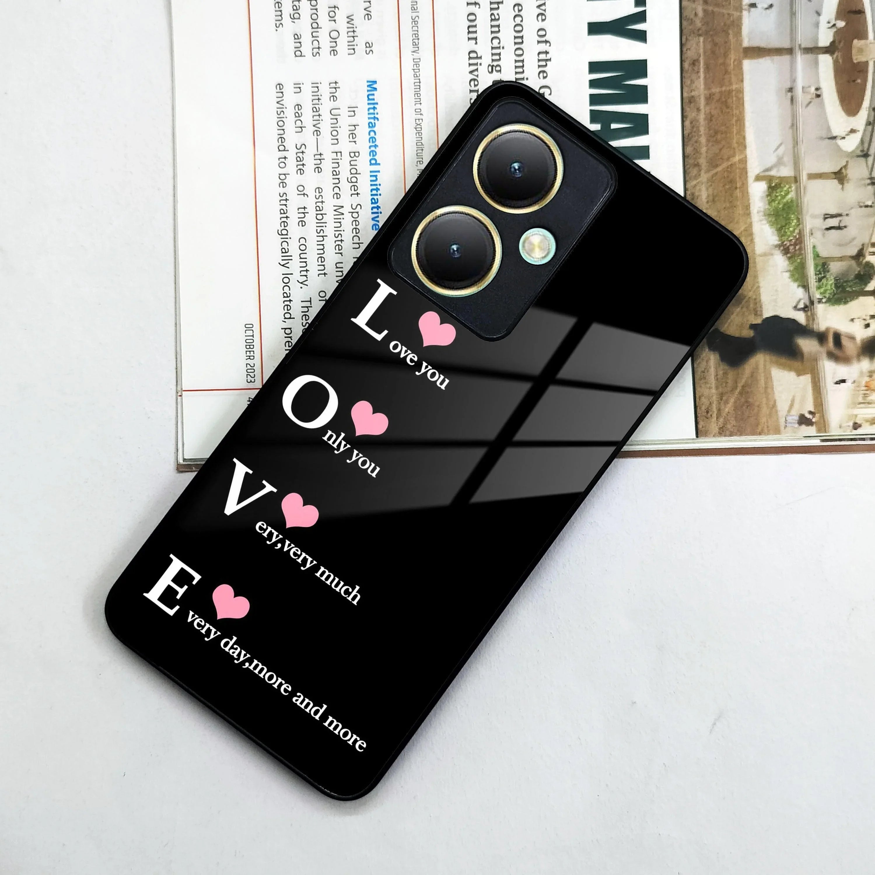 Love Glass Case Cover For Vivo - ShopOnCliQ