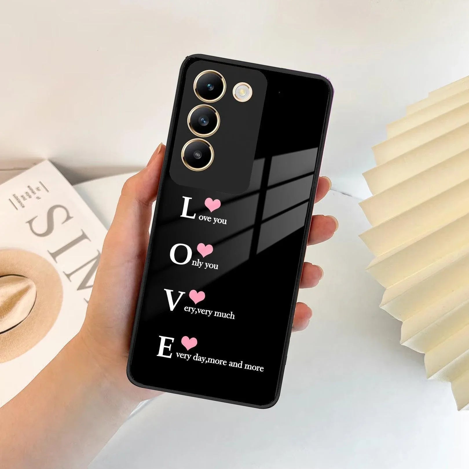 Love Glass Case Cover For Vivo - ShopOnCliQ