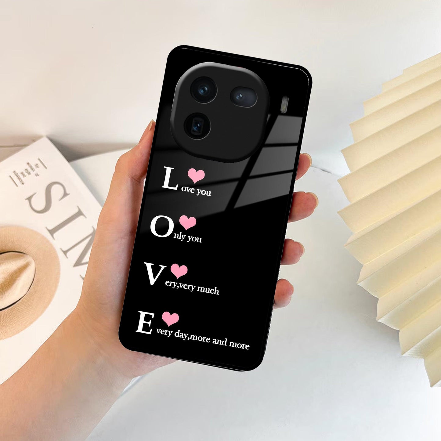 Love Glass Case Cover For iQOO