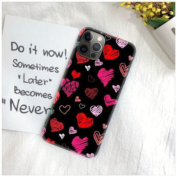 Love Heart Pattern Slim Matte Phone Case Cover ShopOnCliQ