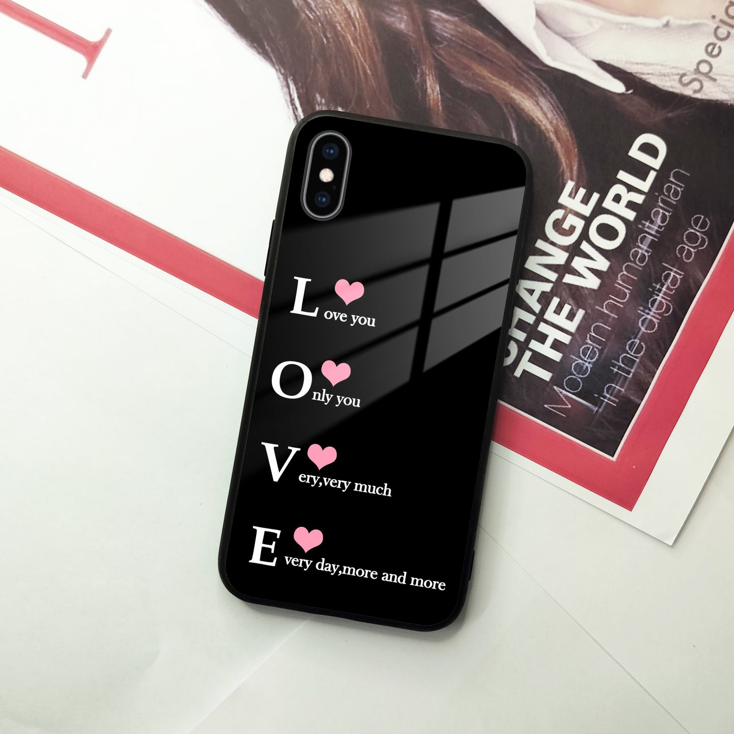 Love Glass Case Cover For iPhone