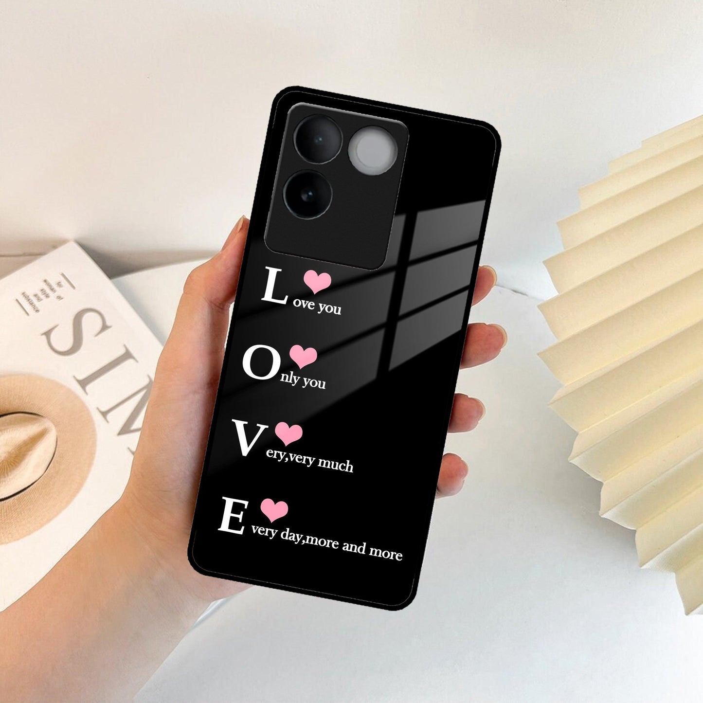 Love Glass Case Cover For iQOO