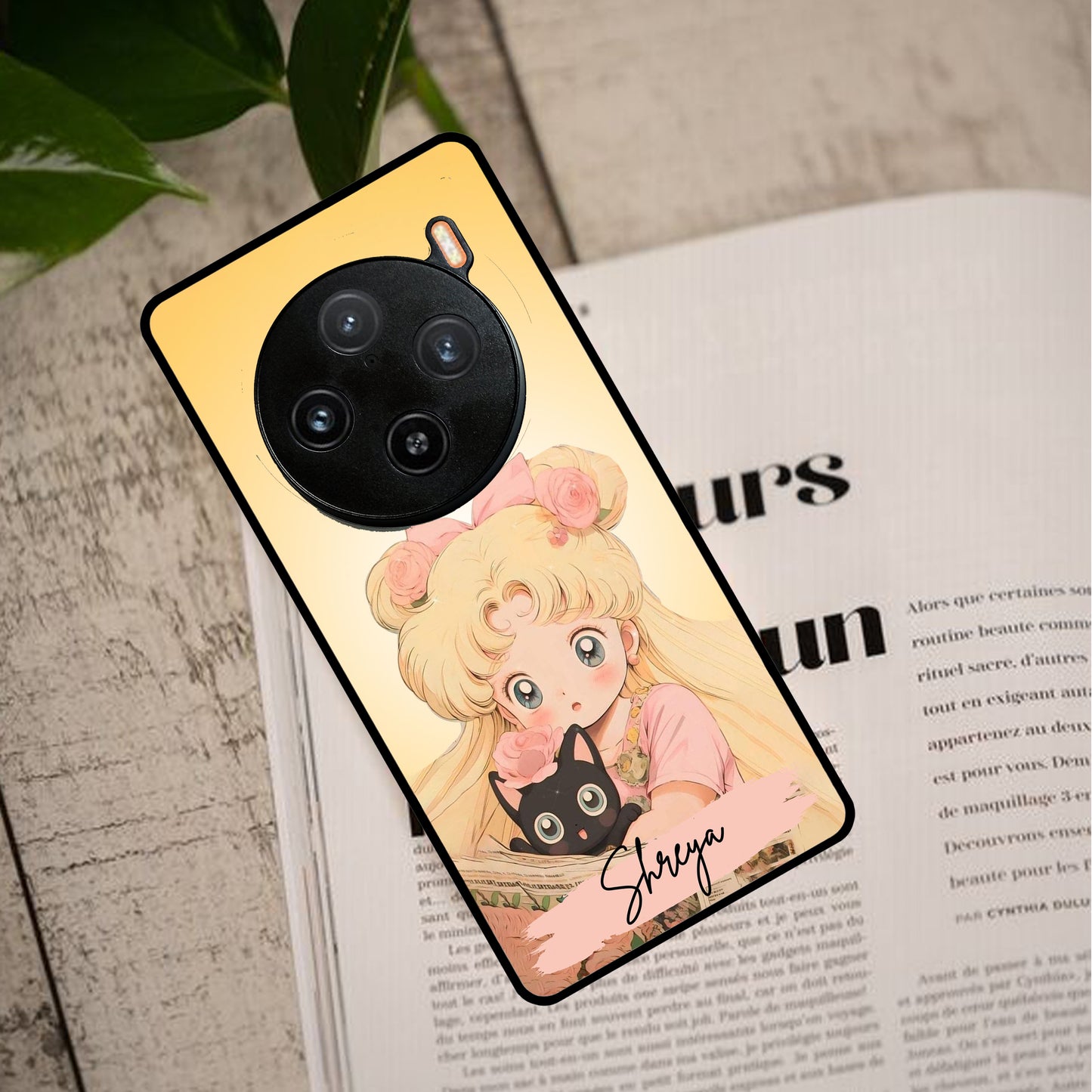 Lovely Sailor Moon Customize Glass Case Cover For Vivo